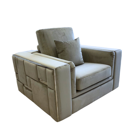 Denver Mink & Silver 3 Seater Sofa